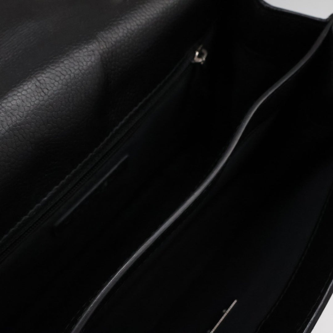 Chanel CC Black Caviar Box Flap Handbag - Lux Central