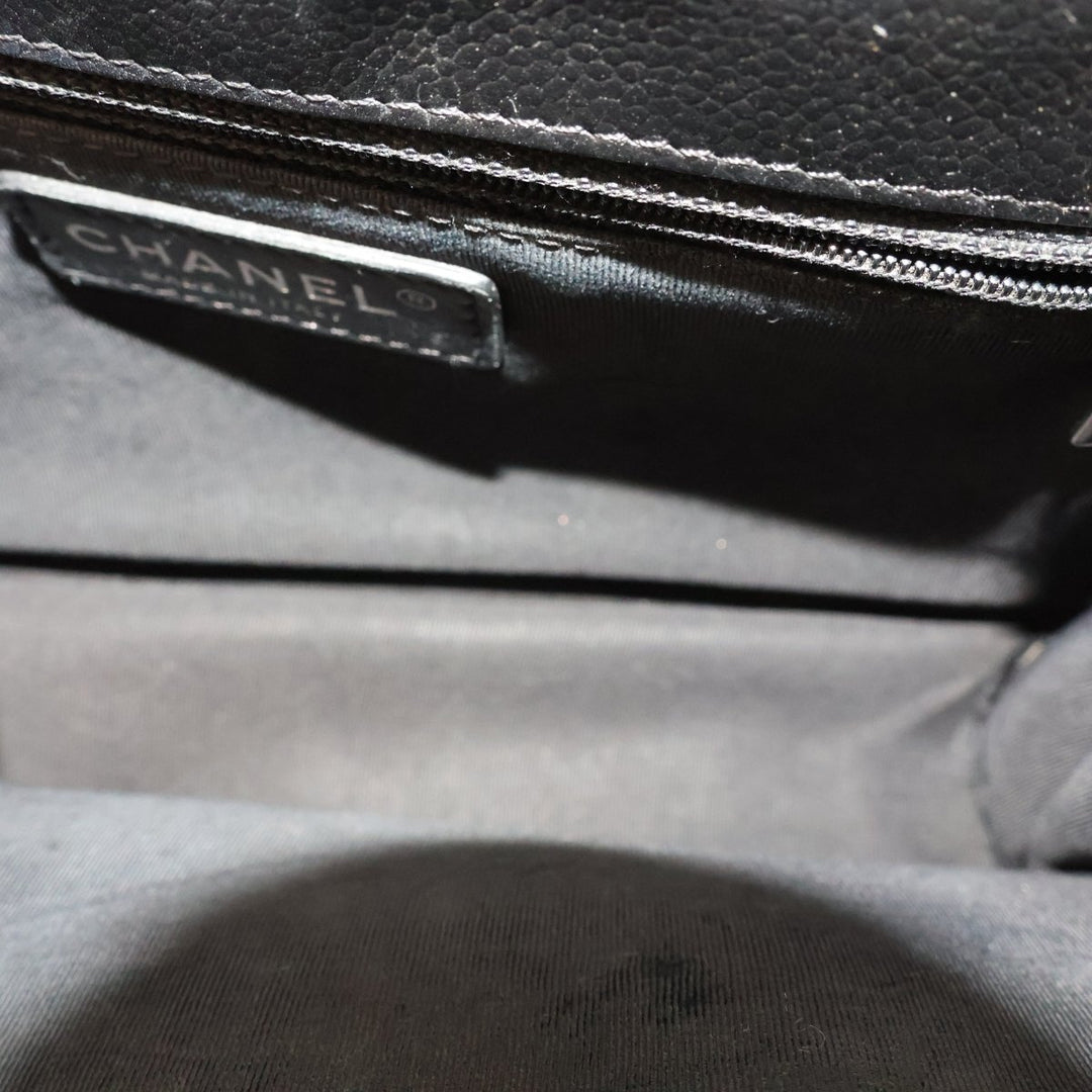 Chanel CC Black Caviar Box Flap Handbag - Lux Central