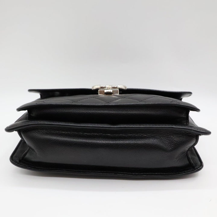 Chanel CC Black Caviar Box Flap Handbag - Lux Central