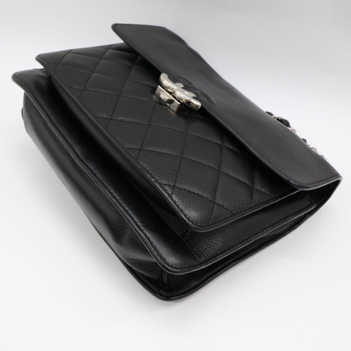 Chanel CC Black Caviar Box Flap Handbag - Lux Central