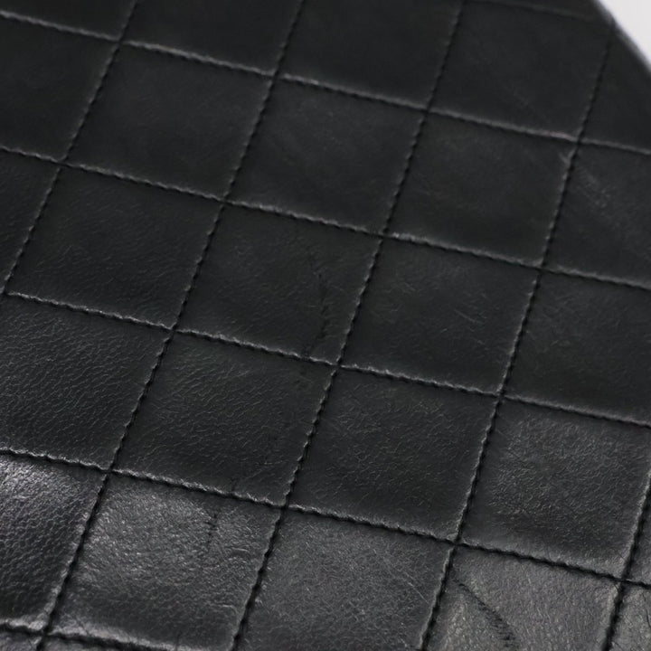 Chanel CC Black Push Lock Single Flap Quilted Lambskin Shoulder Handbag - Lux Central