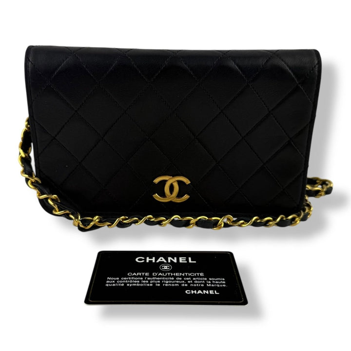 Chanel CC Black Push Lock Single Flap Shoulder Handbag - Lux Central