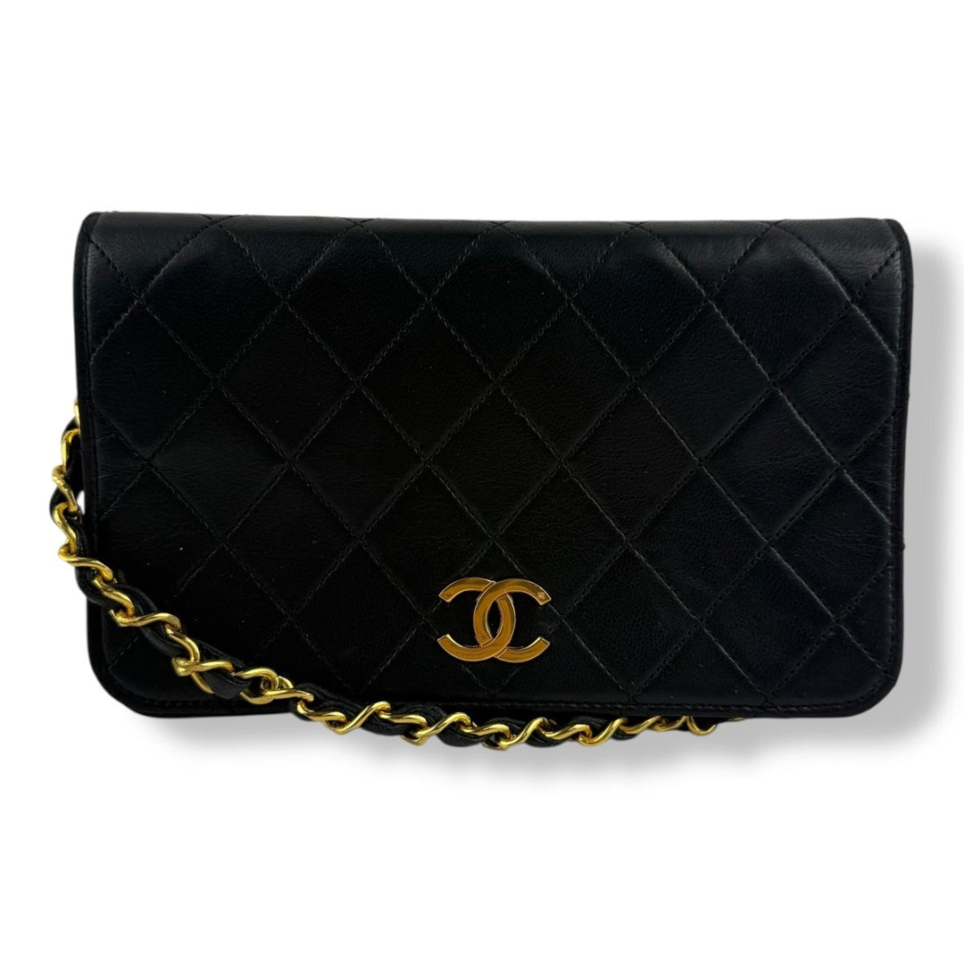 Chanel CC Black Push Lock Single Flap Shoulder Handbag - Lux Central