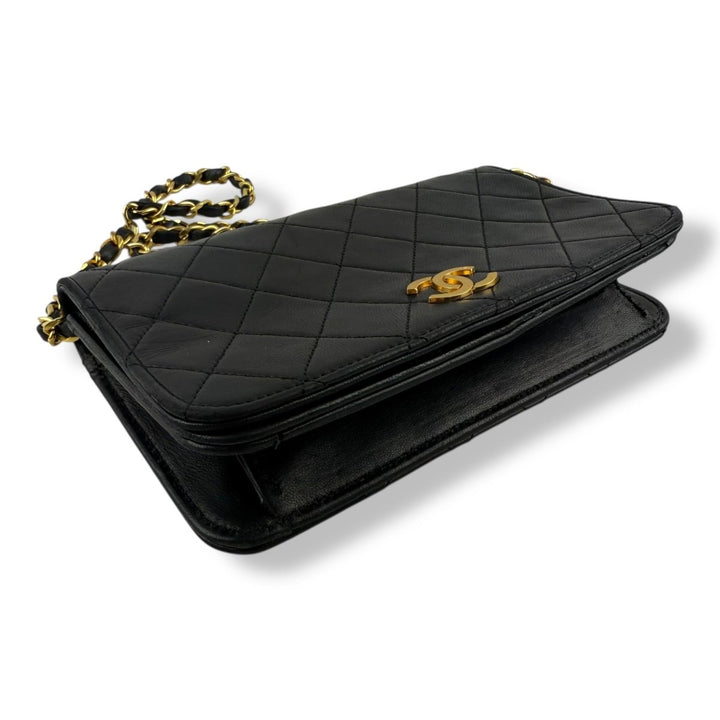 Chanel CC Black Push Lock Single Flap Shoulder Handbag - Lux Central