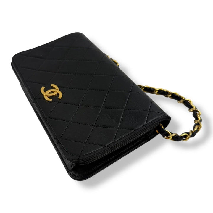 Chanel CC Black Push Lock Single Flap Shoulder Handbag - Lux Central