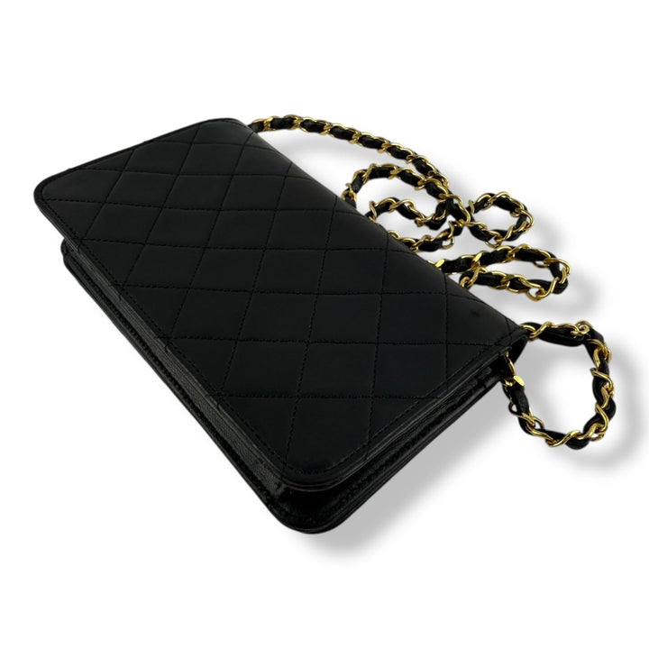 Chanel CC Black Push Lock Single Flap Shoulder Handbag - Lux Central