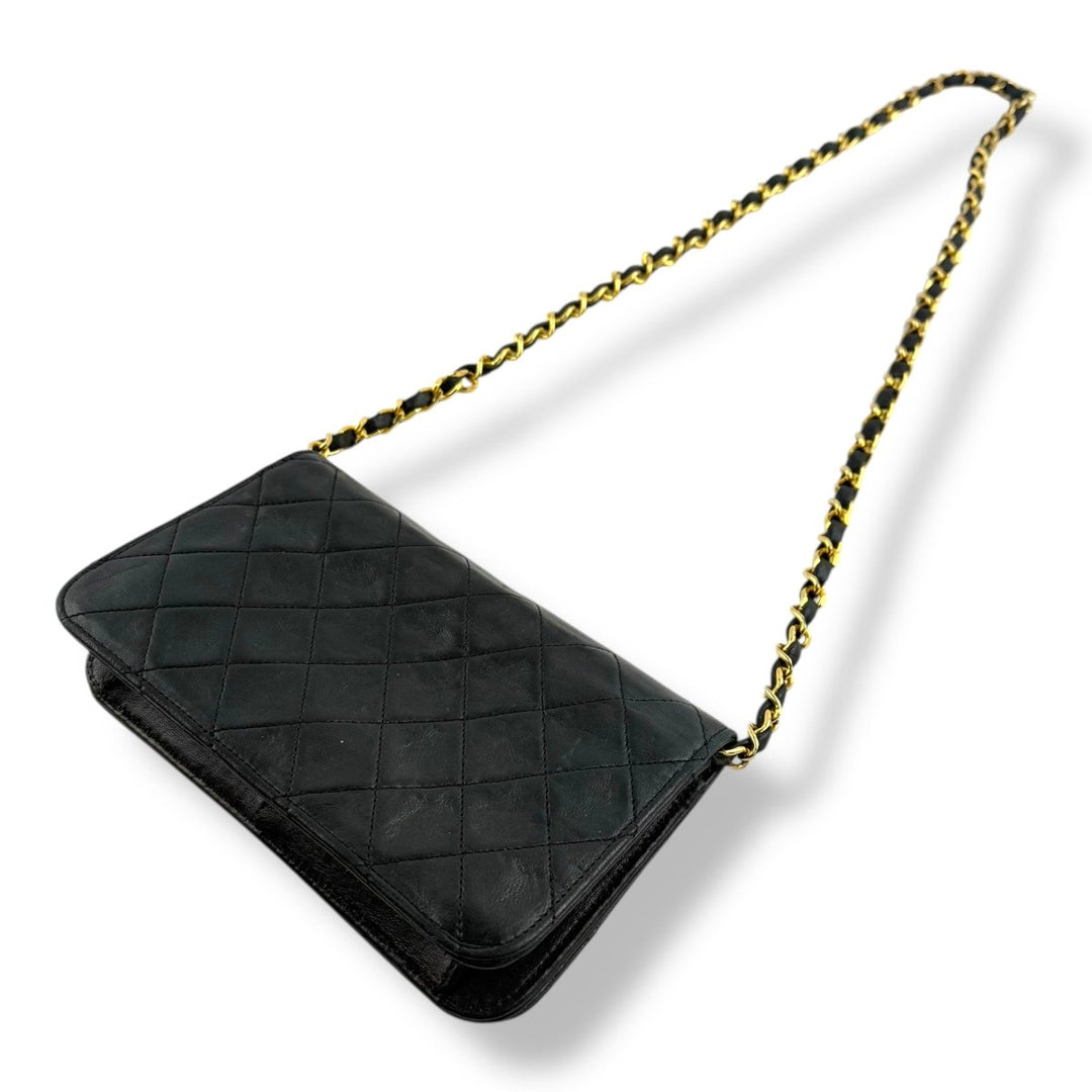 Chanel CC Black Push Lock Single Flap Shoulder Handbag - Lux Central