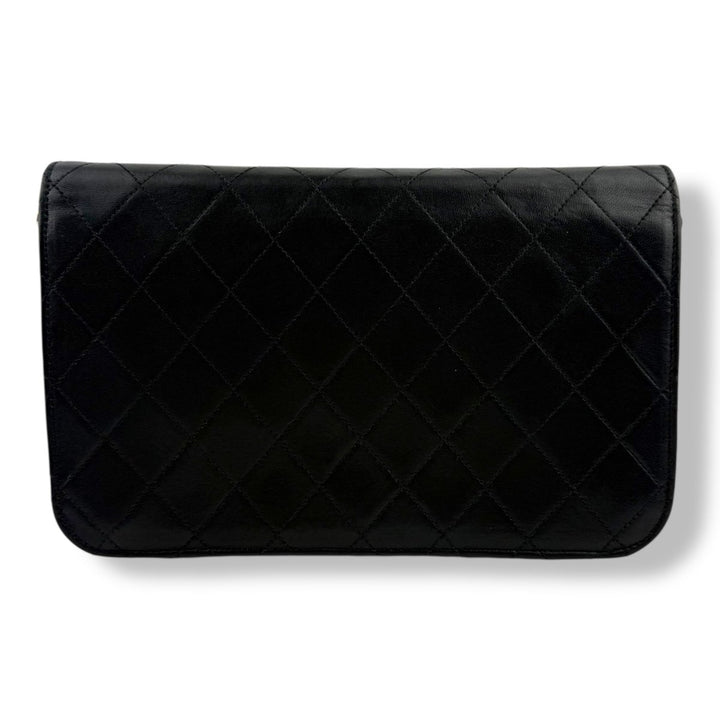 Chanel CC Black Push Lock Single Flap Vintage Shoulder Handbag - Lux Central