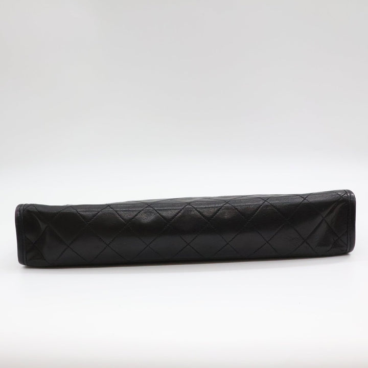 Chanel CC Black Quilted Lambskin Vintage Clutch Bag - Lux Central