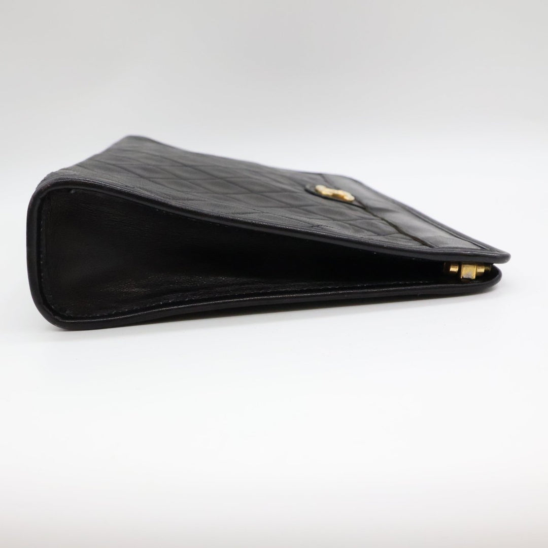 Chanel CC Black Quilted Lambskin Vintage Clutch Bag - Lux Central