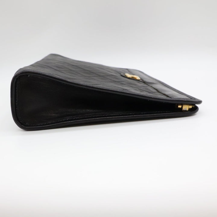 Chanel CC Black Quilted Lambskin Vintage Clutch Bag - Lux Central