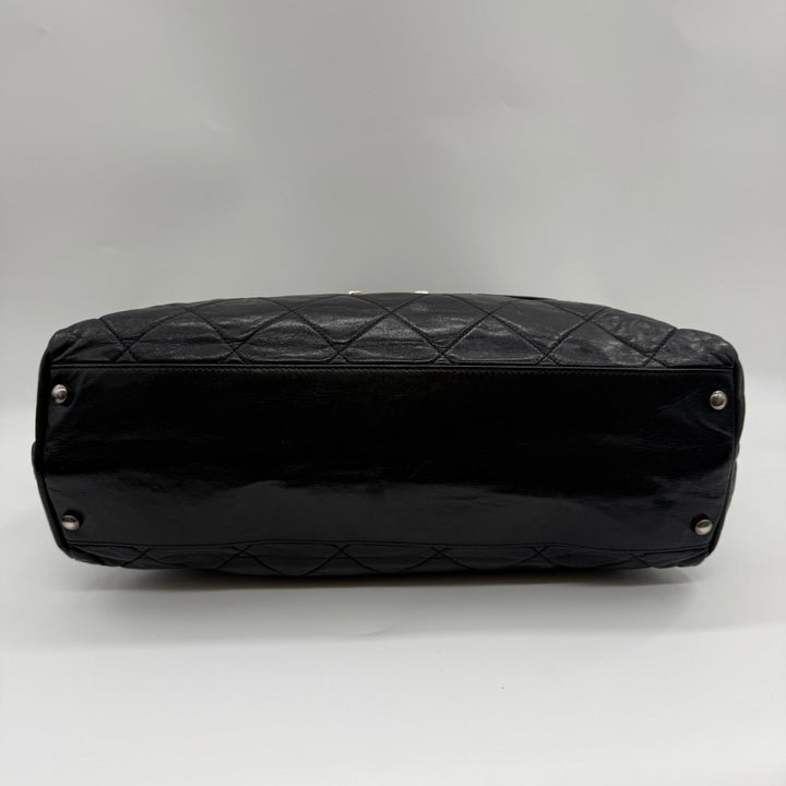 Chanel CC Boy Black Lambskin Satchel Handbag - Lux Central