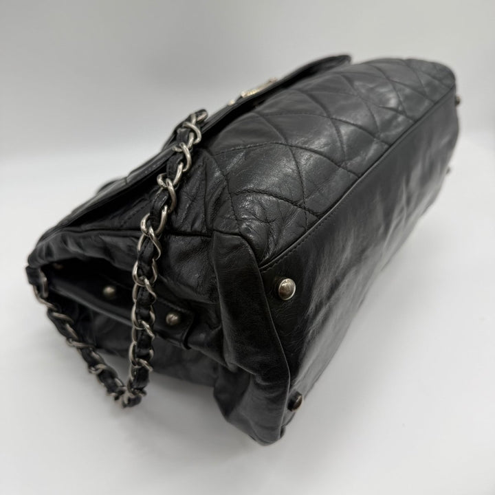 Chanel CC Boy Black Lambskin Satchel Handbag - Lux Central