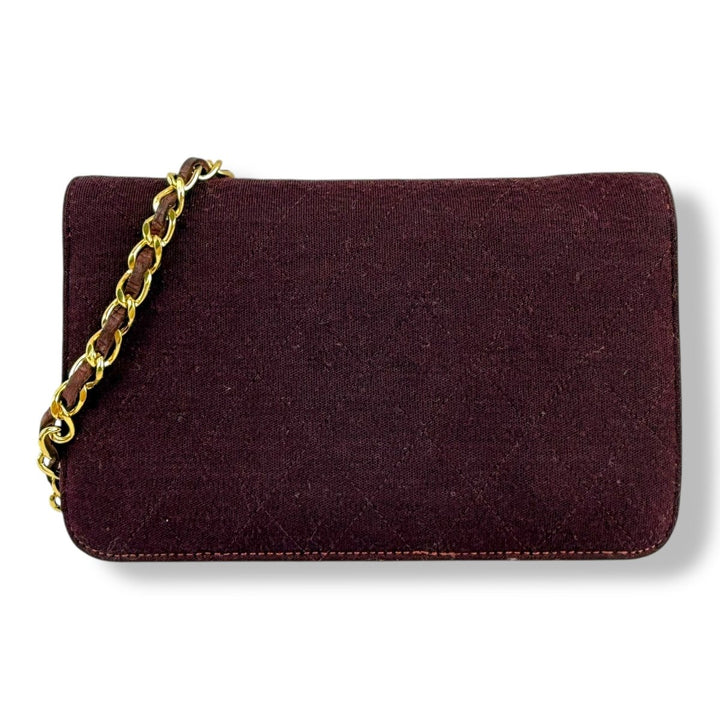 Chanel CC Burgundy Push Lock Single Flap Shoulder Handbag - Lux Central