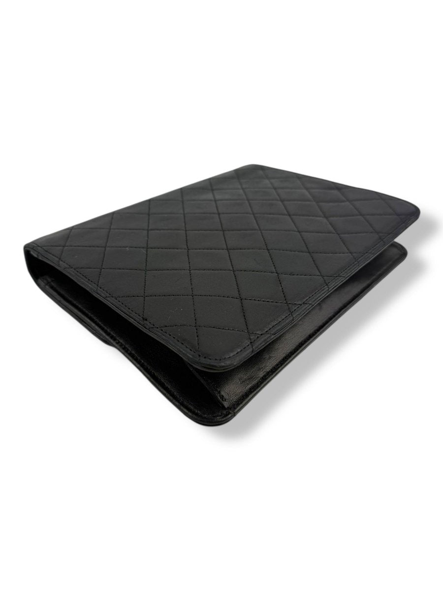 CHANEL CC Logo Matelasse Black Leather Single Flap Chain Shoulder Handbag - Lux Central