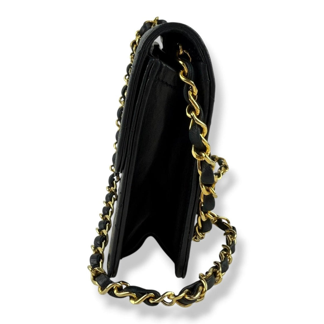 CHANEL CC Logo Matelasse Black Leather Single Flap Chain Shoulder Handbag - Lux Central
