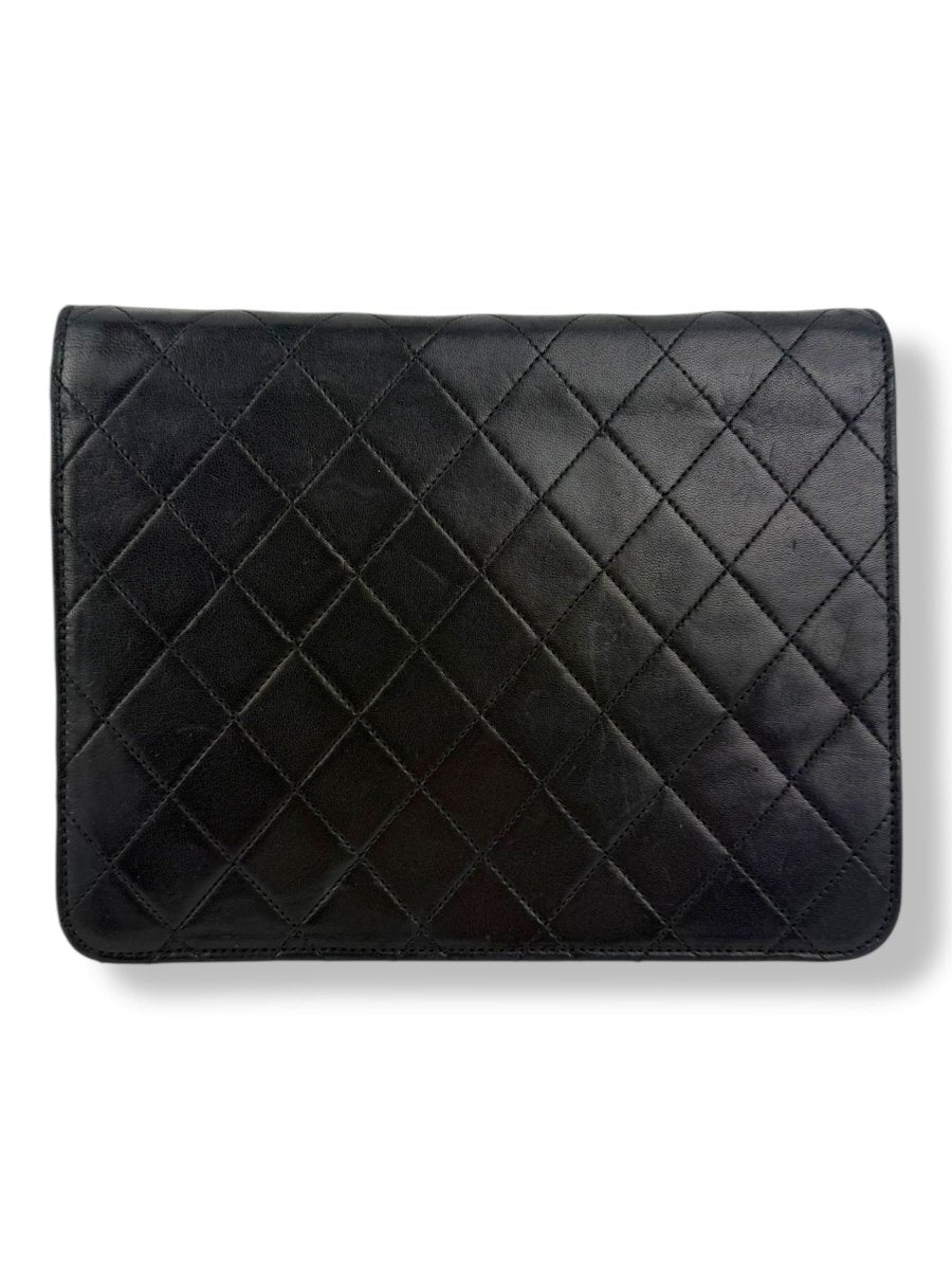 CHANEL CC Logo Matelasse Black Leather Single Flap Chain Shoulder Handbag - Lux Central