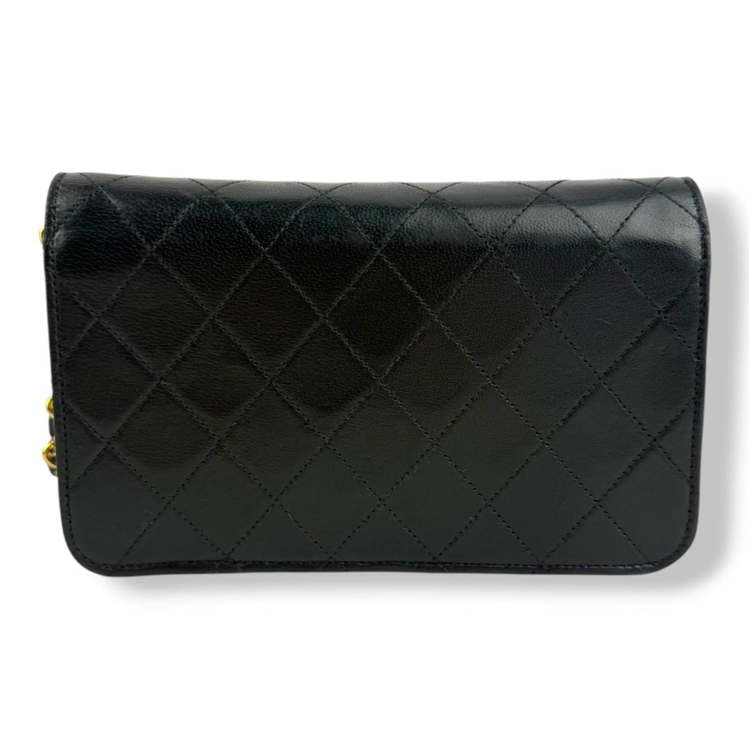 Chanel CC Mini Black Push Lock Single Flap Lambskin Shoulder Handbag - Lux Central