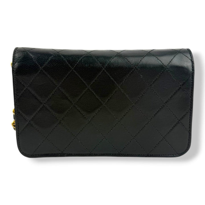 Chanel CC Mini Black Push Lock Single Flap Lambskin Shoulder Handbag - Lux Central