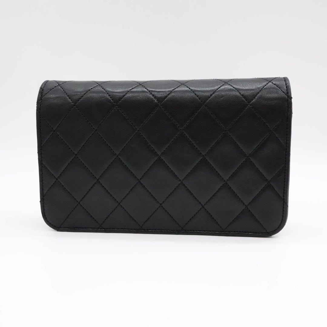 Chanel CC Mini Black Push Lock Single Flap Quilted Lambskin Shoulder Handbag - Lux Central