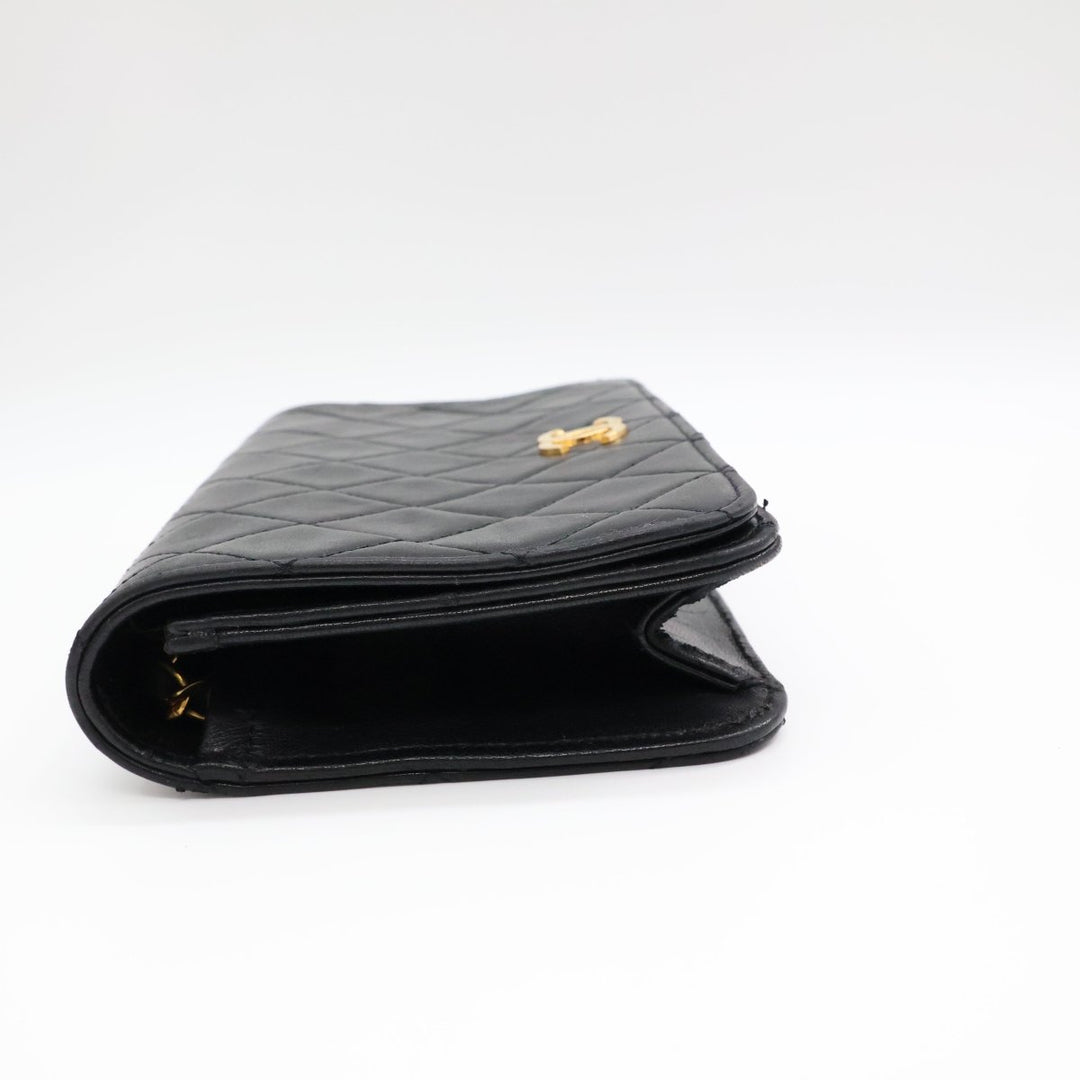 Chanel CC Mini Black Push Lock Single Flap Quilted Lambskin Shoulder Handbag - Lux Central