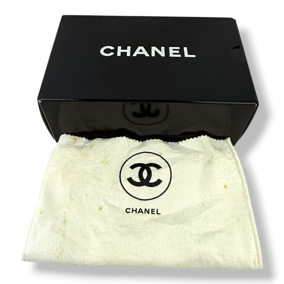 Chanel CC Navy Push Lock Single Flap Lambskin Shoulder Handbag - Lux Central