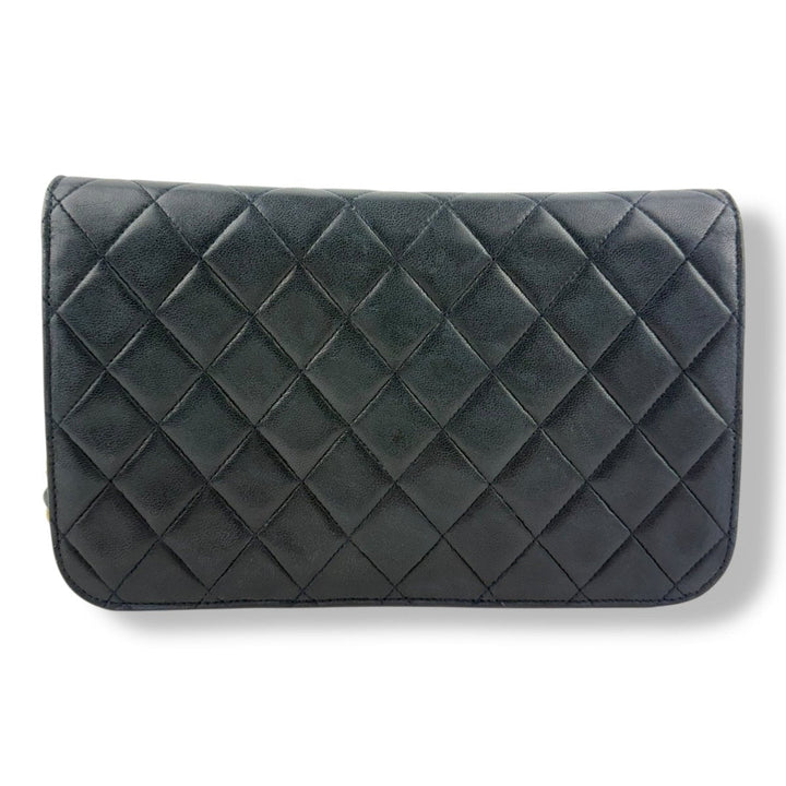 Chanel CC Navy Push Lock Single Flap Vintage Shoulder Handbag - Lux Central