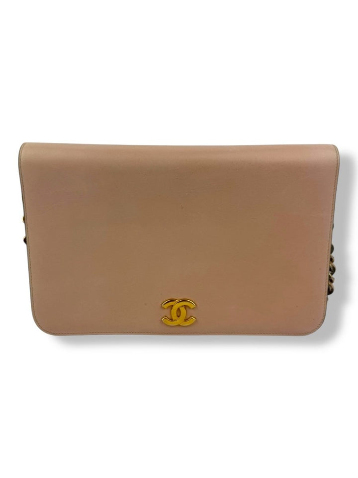 Chanel CC Pink Push Lock Timeless Vintage Shoulder Handbag - Lux Central