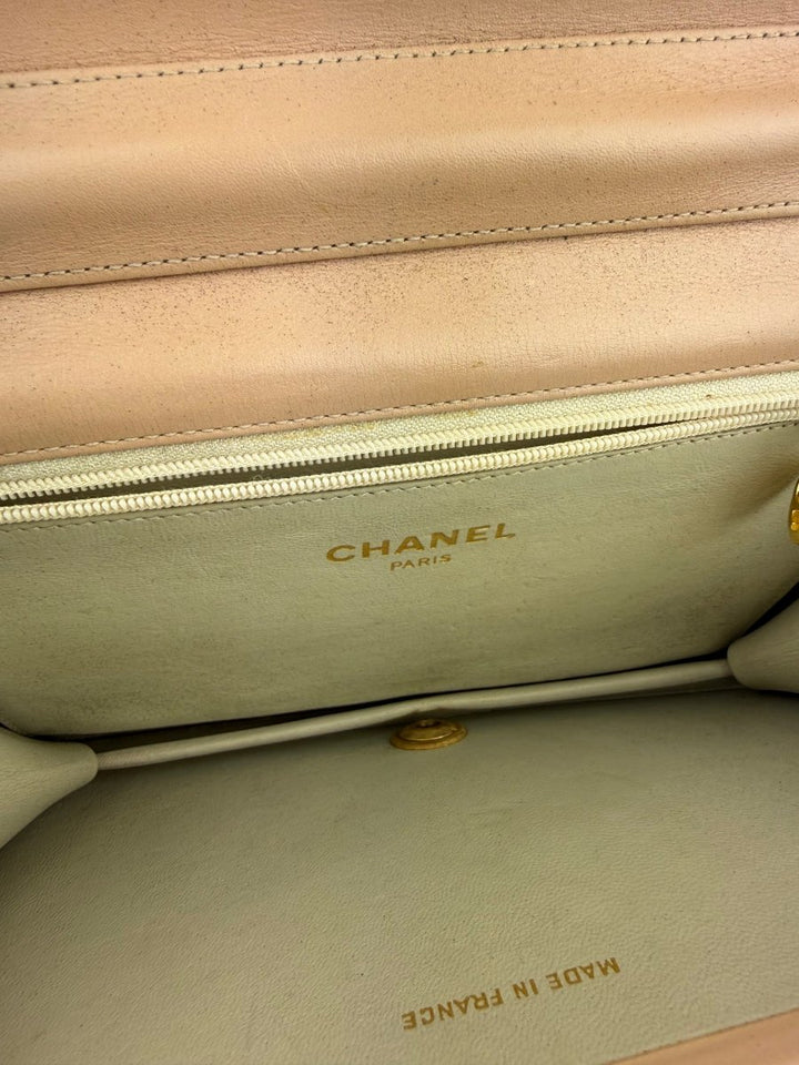 Chanel CC Pink Push Lock Timeless Vintage Shoulder Handbag - Lux Central