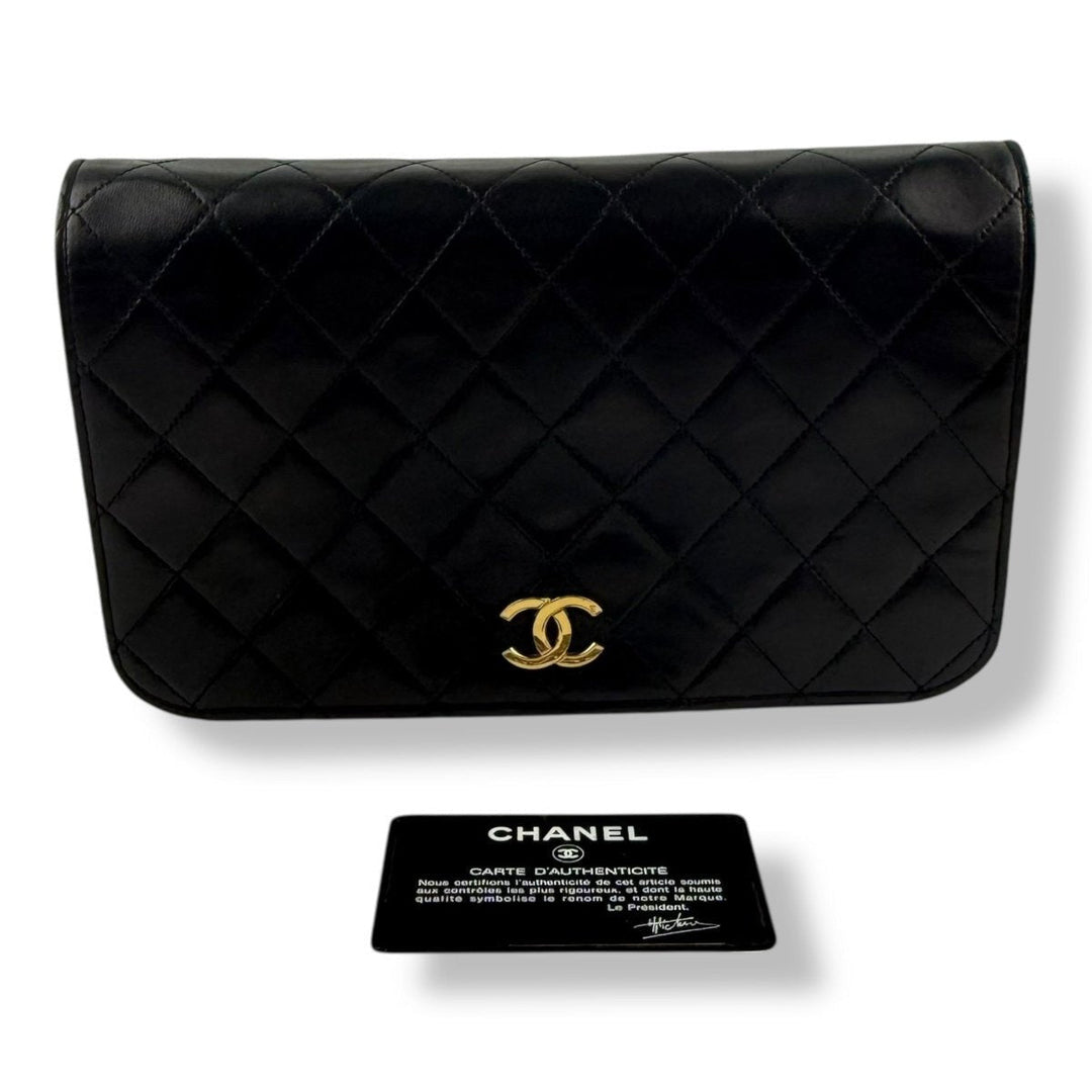Chanel CC Push Lock Single Flap Vintage Shoulder Handbag - Lux Central