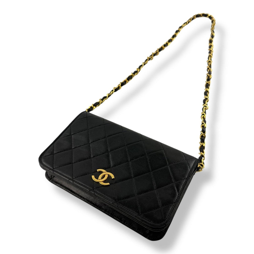 Chanel CC Push Lock Single Flap Vintage Shoulder Handbag - Lux Central