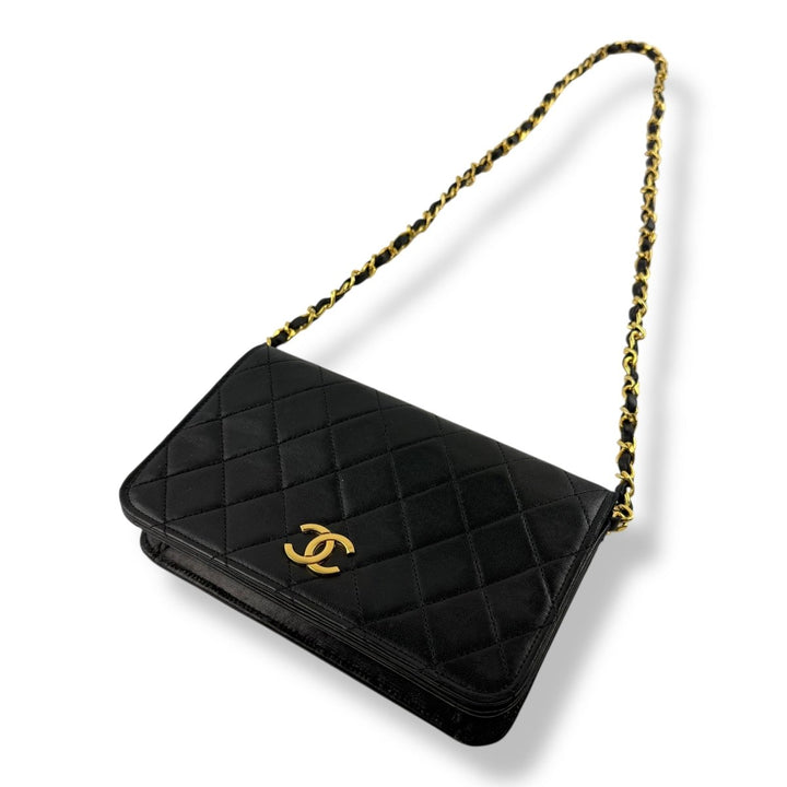 Chanel CC Push Lock Single Flap Vintage Shoulder Handbag - Lux Central