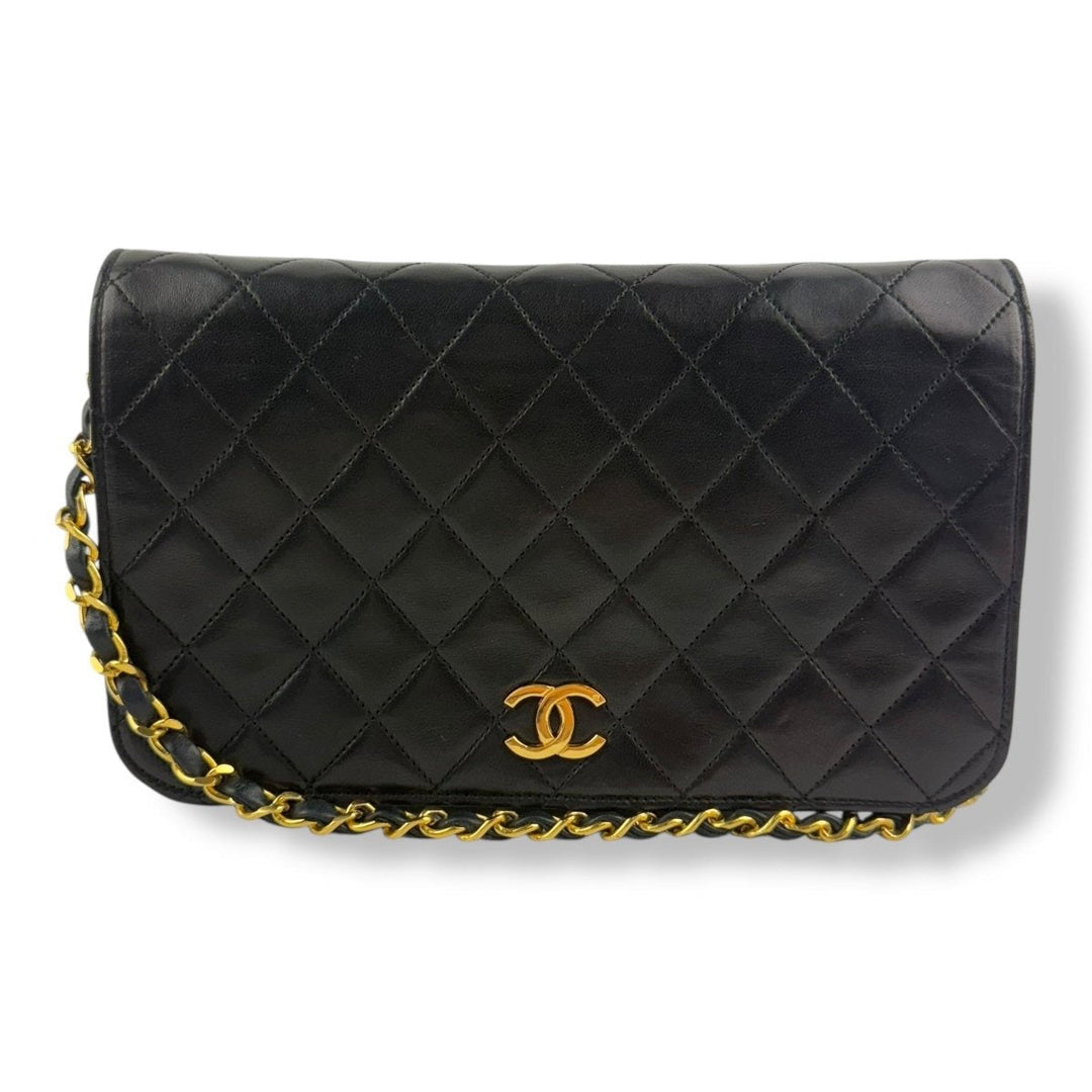 Chanel CC Push Lock Single Flap Vintage Shoulder Handbag - Lux Central