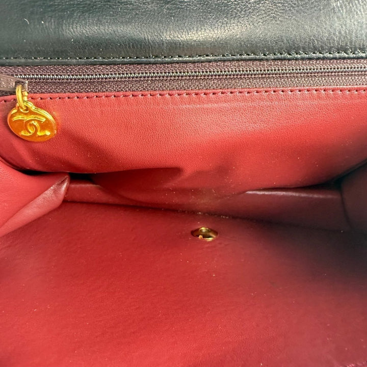 Chanel CC Push Lock Single Flap Vintage Shoulder Handbag - Lux Central