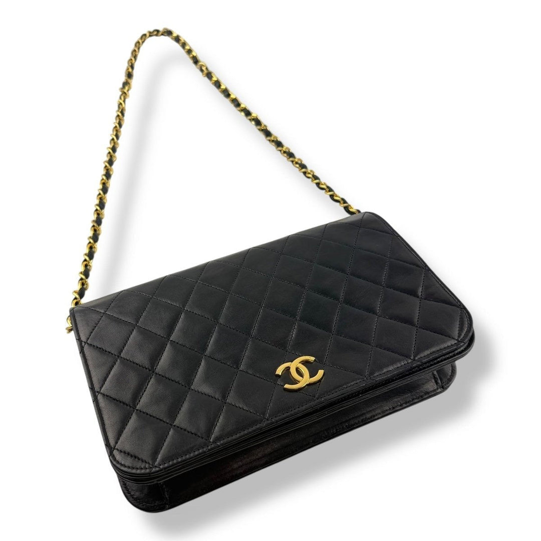Chanel CC Push Lock Single Flap Vintage Shoulder Handbag - Lux Central