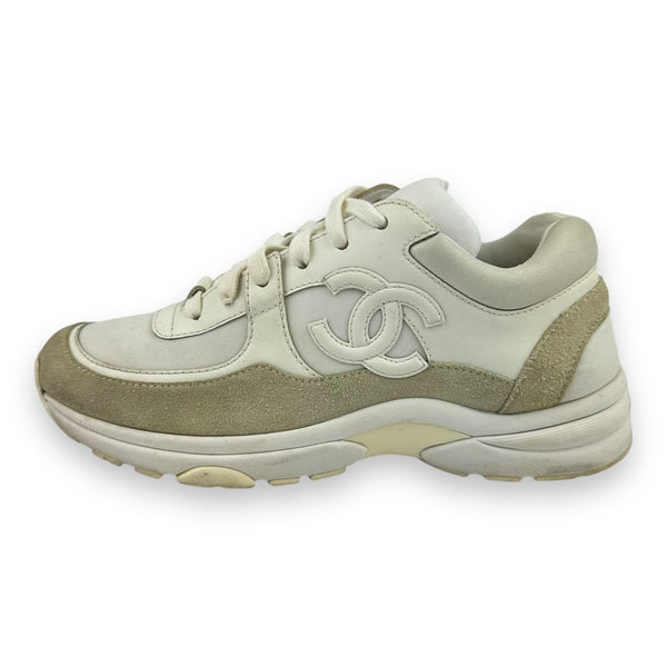 Chanel triple white runners hotsell