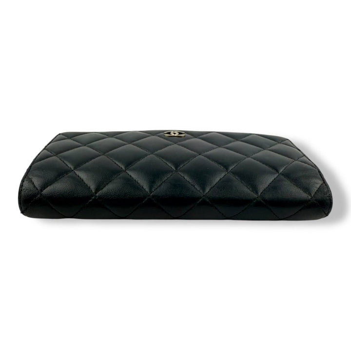 Chanel CC Timeless Quilted Leather Navy Blue Long Purse - Lux Central