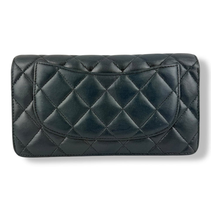 Chanel CC Timeless Quilted Leather Navy Blue Long Purse - Lux Central