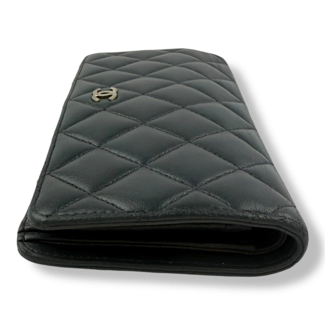 Chanel CC Timeless Quilted Leather Navy Blue Long Purse - Lux Central