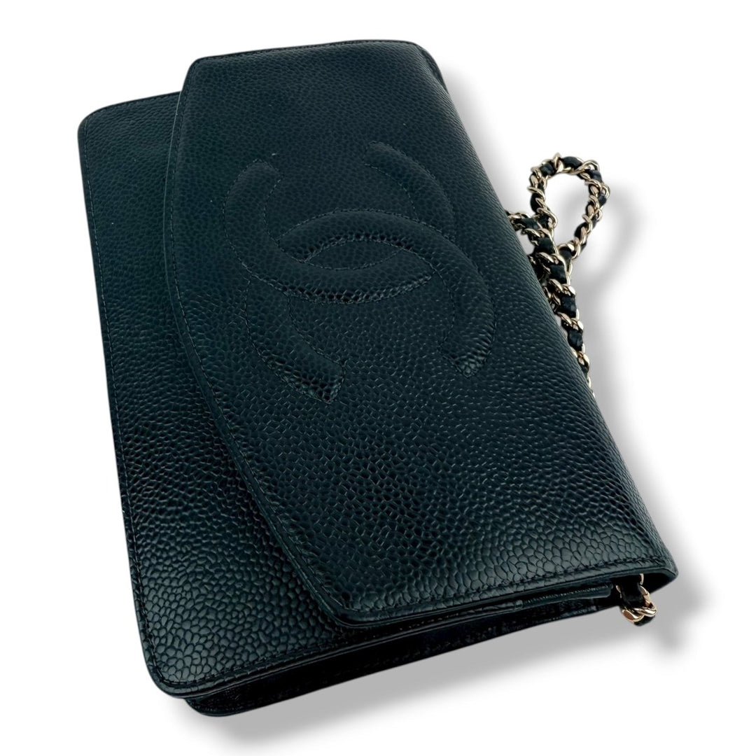 Chanel CC Wallet on Chain Timeless Black Caviar Leather - Lux Central