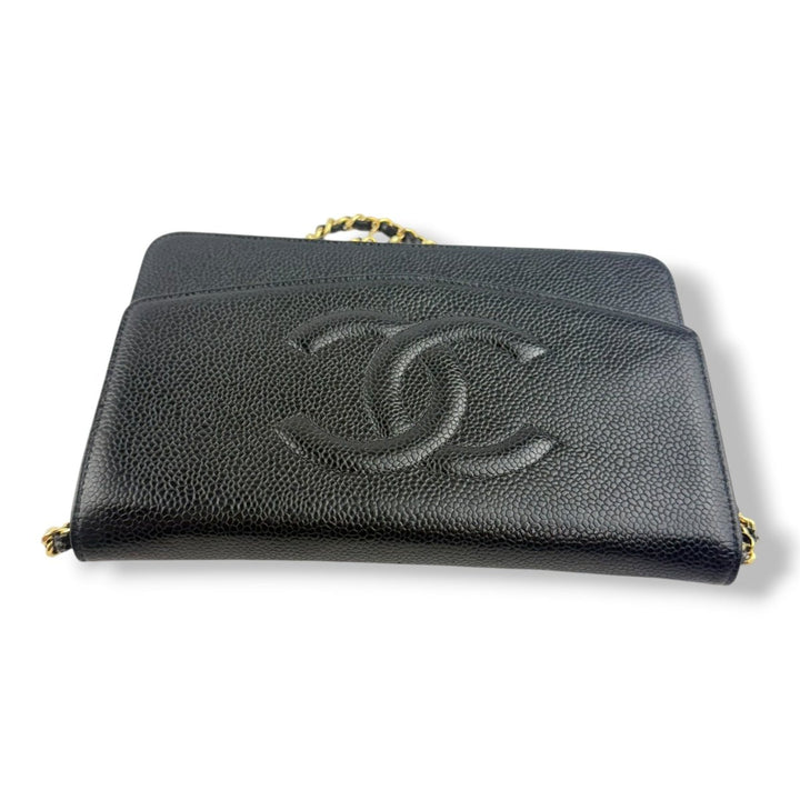 Chanel CC Wallet on Chain Timeless Black Caviar Leather - Lux Central