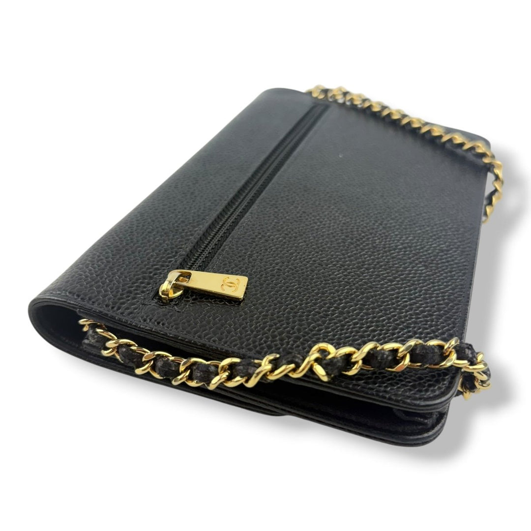 Chanel CC Wallet on Chain Timeless Black Caviar Leather - Lux Central