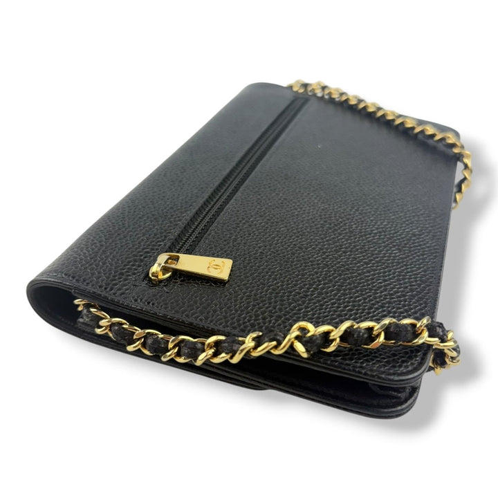 Chanel CC Wallet on Chain Timeless Black Caviar Leather - Lux Central