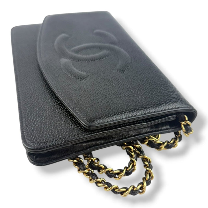 Chanel CC Wallet on Chain Timeless Black Caviar Leather - Lux Central