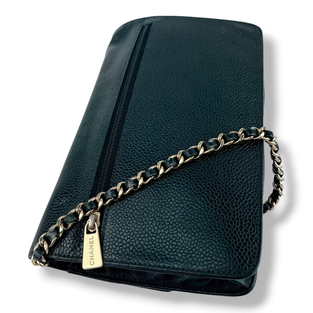 Chanel CC Wallet on Chain Timeless Black Caviar Leather - Lux Central