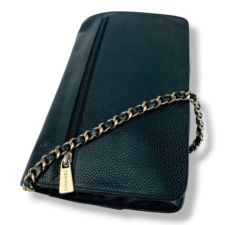 Chanel CC Wallet on Chain Timeless Black Caviar Leather - Lux Central