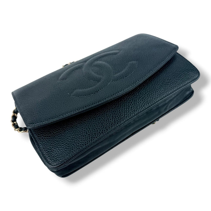 Chanel CC Wallet on Chain Timeless Black Caviar Leather - Lux Central