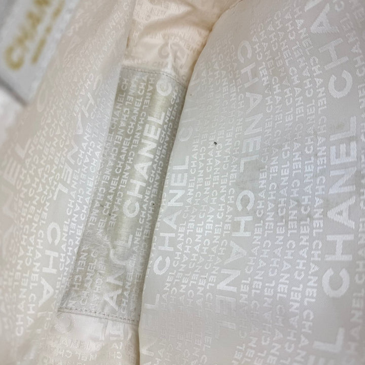 Chanel CC White/Black Marshmallow Top Handle Tote Handbag - Lux Central