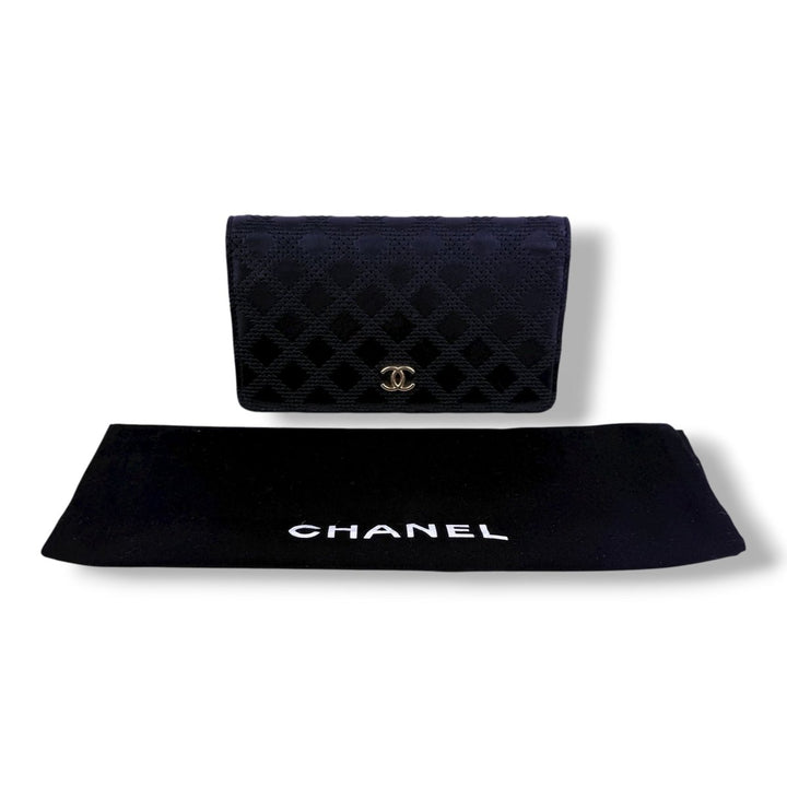 Chanel Classic Long Black Wild Stitch Long Wallet - Lux Central