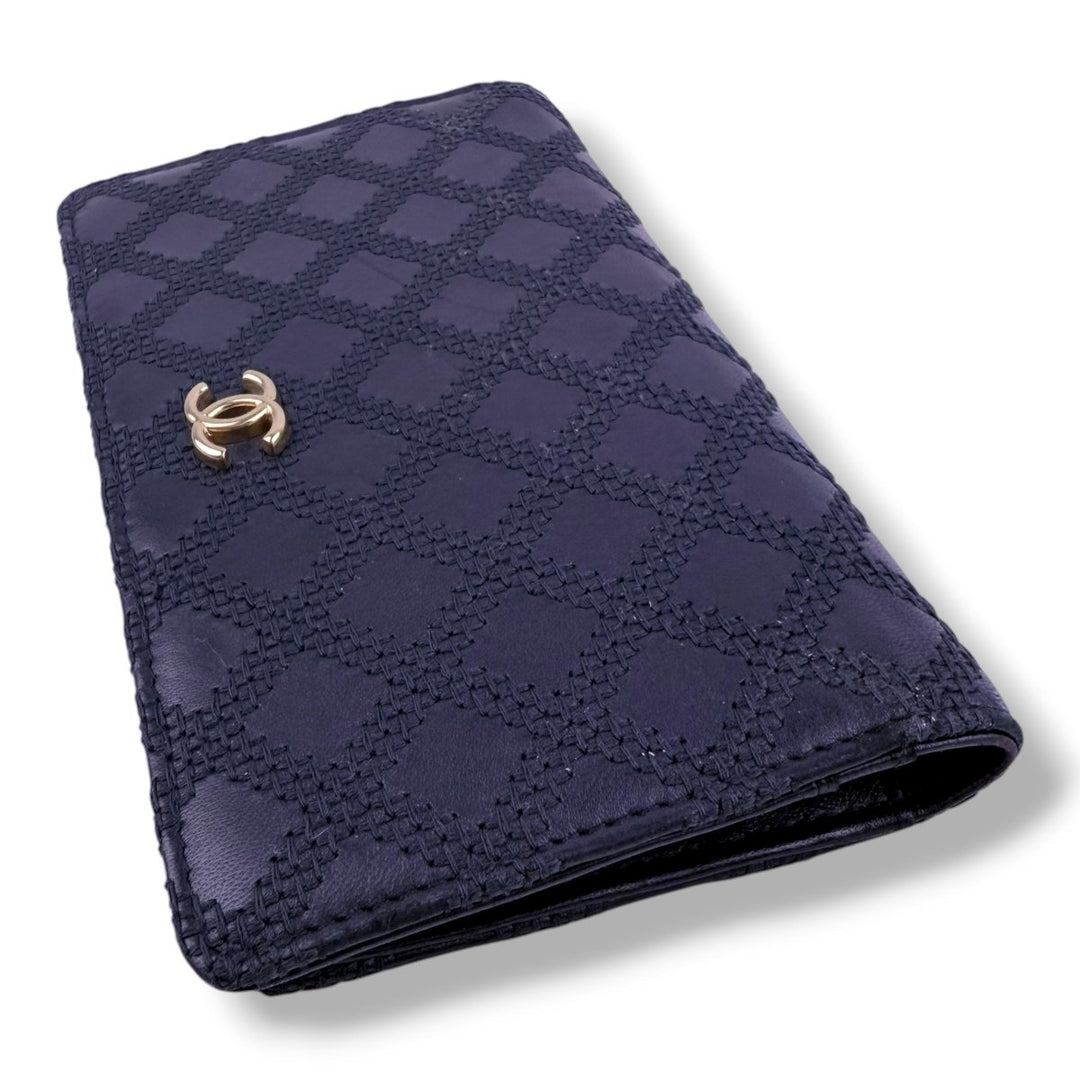 Chanel Classic Long Black Wild Stitch Long Wallet - Lux Central